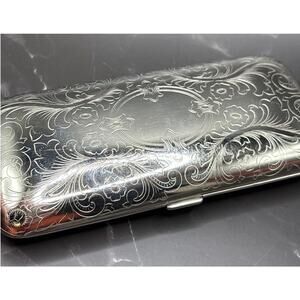 Hansaware Germany Dresden Eyeglass Jewelry Travel Pocket Case Florentine Design